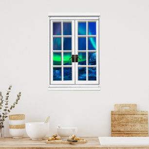 Aurora Borealis Northern Lights Fake Art Poster