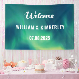 Aurora Borealis Northern Lights Grüne Hochzeit Banner