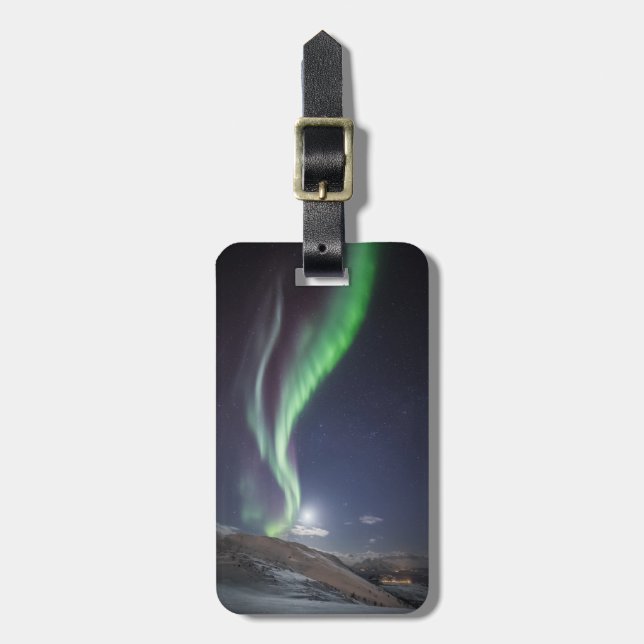Aurora Borealis Norwegen Gepäckanhänger (Vorderseite vertikal)