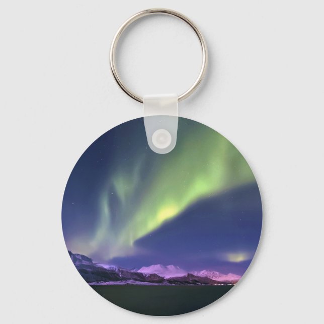Aurora Borealis oberhalb Lyngenfjorden Norwegen Schlüsselanhänger (Vorderseite)