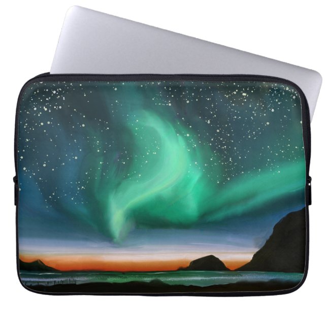 Aurora Borealis - Ölgemälde Laptopschutzhülle (Vorderseite)