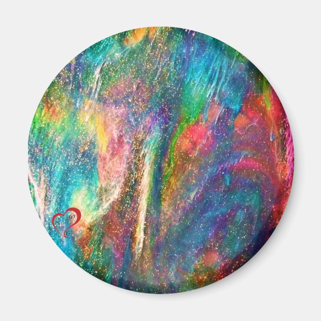 Aurora Borealis Original Abstrakt Artwork Sangria Magnet (Vorne)