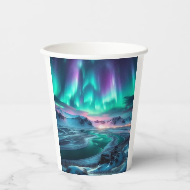 Aurora Borealis Pappbecher (Vorderseite)