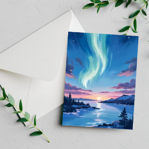 Aurora-Borealis-See Träumerische Nachtlandschaftsk