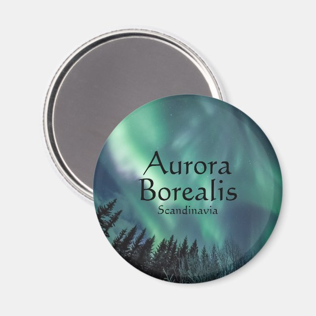 Aurora Borealis Skandinavien Magnet (Vorderseite/Rückseite)