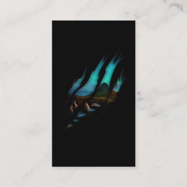 Aurora Borealis Torn Alaska Night Visitenkarte (Vorderseite)