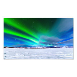 Aurora borealis über dem gefrorenen Lago Laberge,  Fotodruck