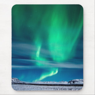Aurora Borealis über Mosfellsheiði Mousepad