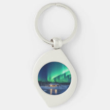Aurora borealis über Winterkabine