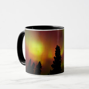 Aurora Borealis und Bäume Tasse