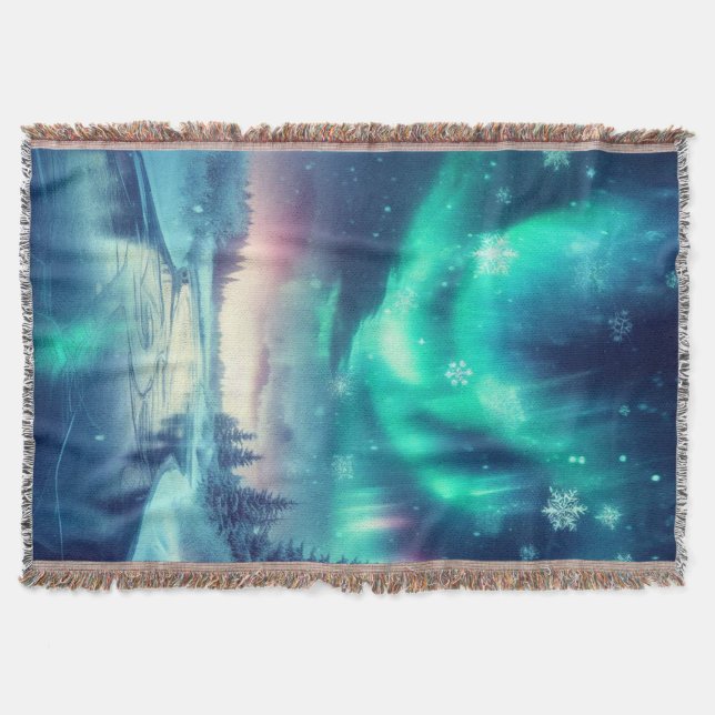 aurora borealis/Weihnachten/Winter Decke (Vorderseite)