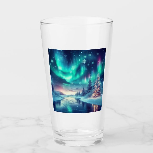 aurora borealis/Weihnachten/Winter Glas (Vorderseite)