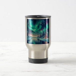 aurora borealis/Weihnachten/Winter Reisebecher