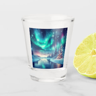aurora borealis/Weihnachten/Winter Schnapsglas
