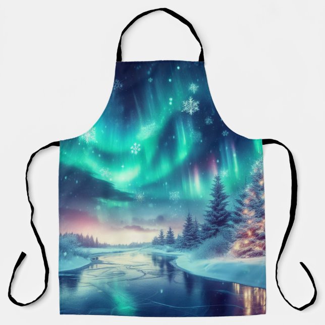 aurora borealis/Weihnachten/Winter Schürze (Vorderseite)