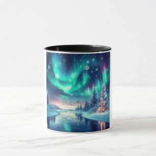 aurora borealis/Weihnachten/Winter Tasse