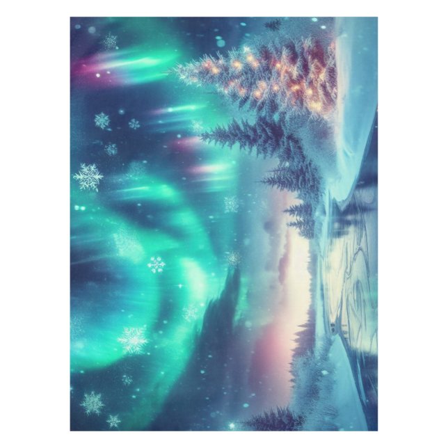 aurora borealis/Weihnachten/Winter Tischdecke (Vorderseite)