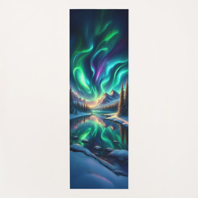 Aurora Borealis Winter Yoga Mat  Yogamatte (Vorderseite)