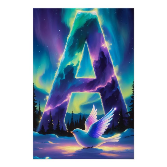 Aurora Brief A Poster | Nordlichter Kunstprint (Vorderseite)