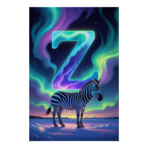 Aurora Brief Z Poster   Nordlichter Kunst