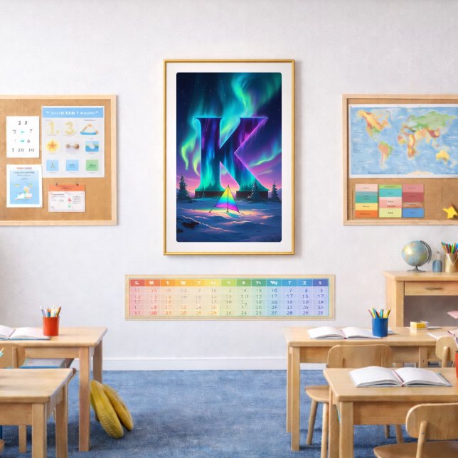 Aurora Buchstabe K Poster | Nordlichter Kunst (Von Creator hochgeladen)