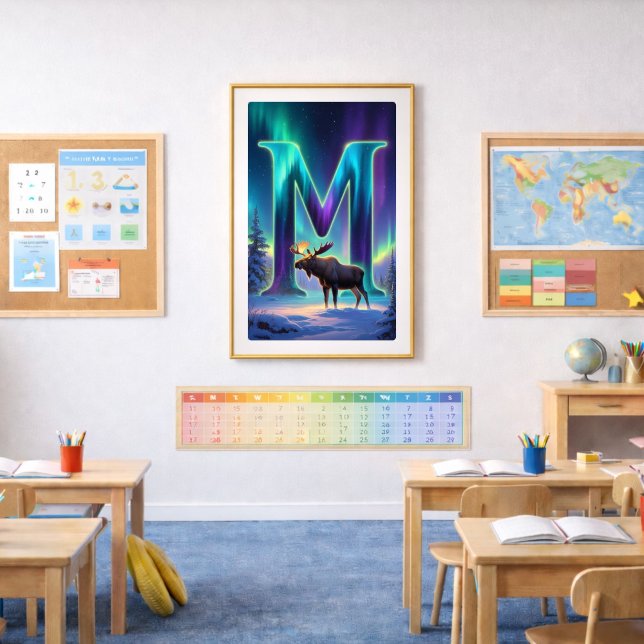 Aurora Buchstabe M Poster | Kunst der Nordlichter (Von Creator hochgeladen)