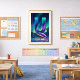 Aurora Buchstabe U Poster | Kunst der Nördlichen L