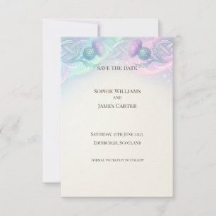 Aurora Celtic Distel Save-The-Date-Karte Save The Date