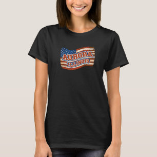 Aurora City Illinois American Flag Premium T-Shirt