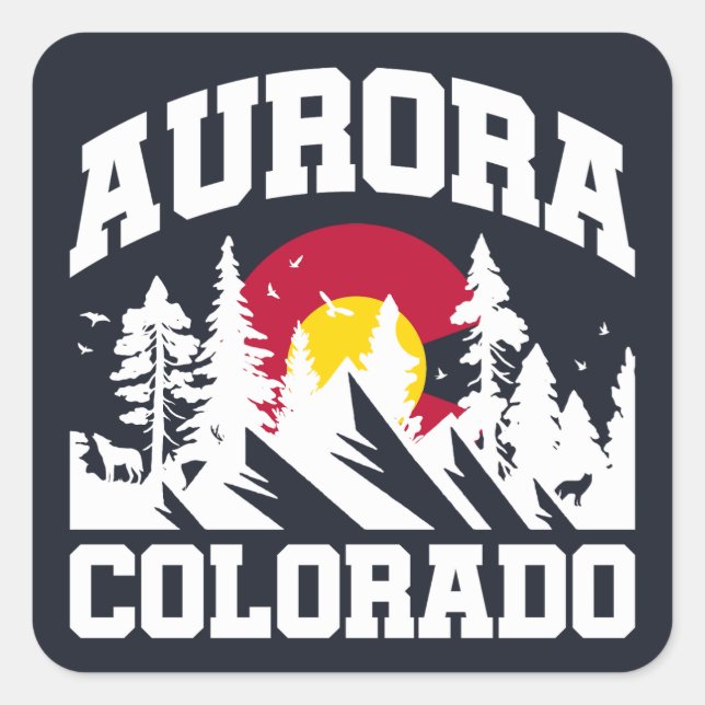Aurora, Colorado Quadratischer Aufkleber (Vorderseite)