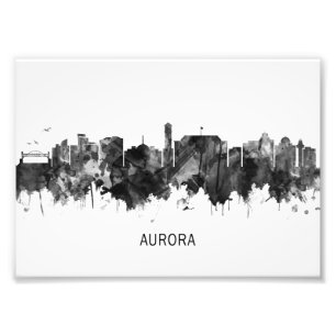 Aurora Colorado Skyline BW Fotodruck