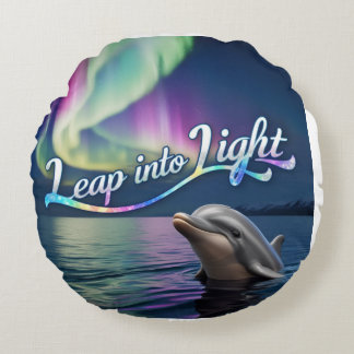 Aurora Dolphin: Sprung ins Licht Rundes Kissen