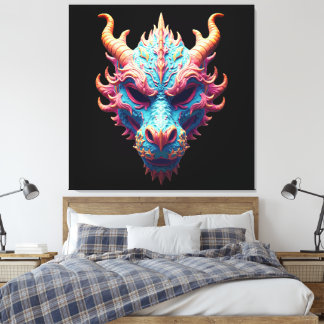 Aurora Dragon Mask Leinwanddruck
