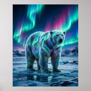 Aurora Eisbär Nördlicher Himmel Poster