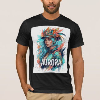 Aurora Fantasy Art T-Shirt | Farbige Boho-Frau G