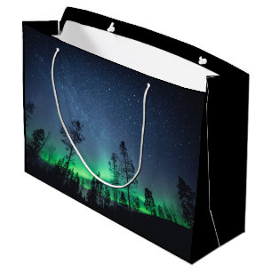 Aurora Forest Astro Foto Große Geschenktüte