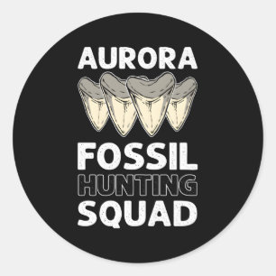 Aurora Fossil Tooth Junting Squad Megalodon Tooth Runder Aufkleber