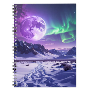 Aurora-Gipfel – Fantasy-Drachen-Nachthimmel-Schrei Notizblock
