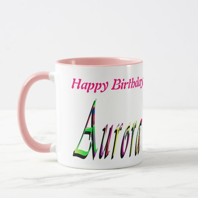 Aurora Girls Name Logo, Tasse (Links)