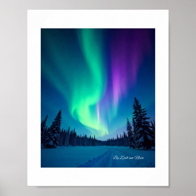 Aurora Glow – Northern Lights Poster (Vorne)