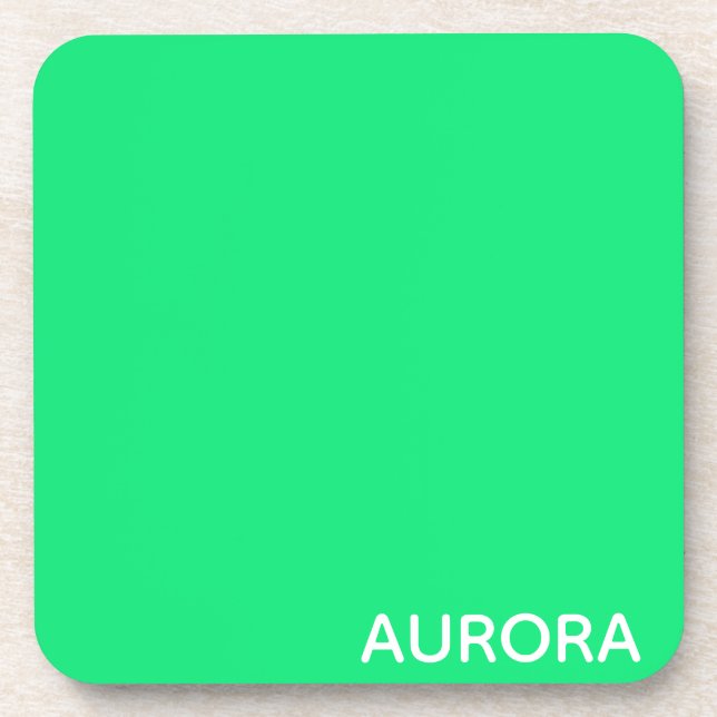 Aurora green color name getränkeuntersetzer (Vorderseite)