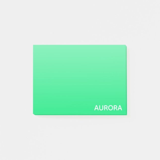 Aurora green color name post-it klebezettel (Vorderseite)