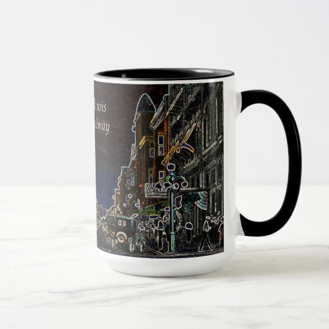 Aurora Illinois South Broadway Neon Art 1920 Tasse (Rechts)