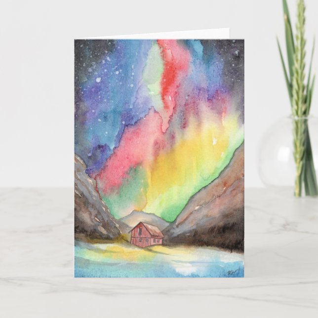 Aurora im Tal Dankeskarte (Vorderseite)