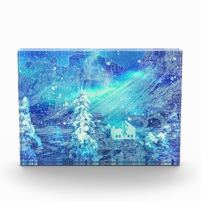Aurora in Tälern Fotoblock (Vorderseite)