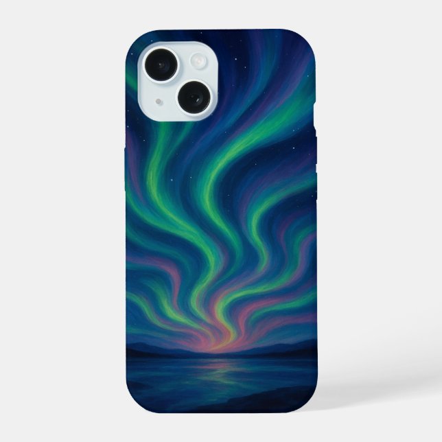 Aurora iPhone Case - elegant & Atemberaubend 15 Hülle (Rückseite)