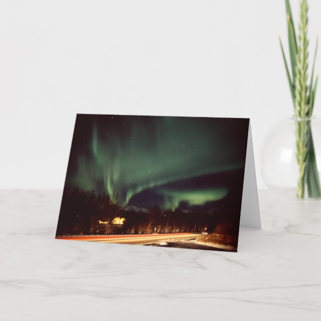Aurora-Landstraßen-Gruß-Karte Karte (Vorderseite)
