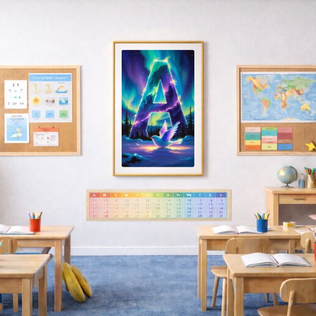 Aurora Letter A Poster | Northern Lights Art Print (Von Creator hochgeladen)