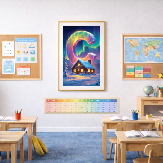 Aurora Letter C Poster | Nordlichter Kunstposter (Von Creator hochgeladen)
