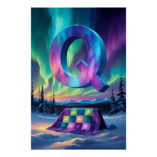 Aurora Letter Q Poster   Kunst der Nordlichter